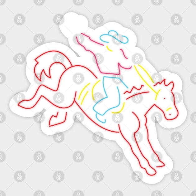 Rodeo Cowboy Light Design Sticker by KC Happy Shop